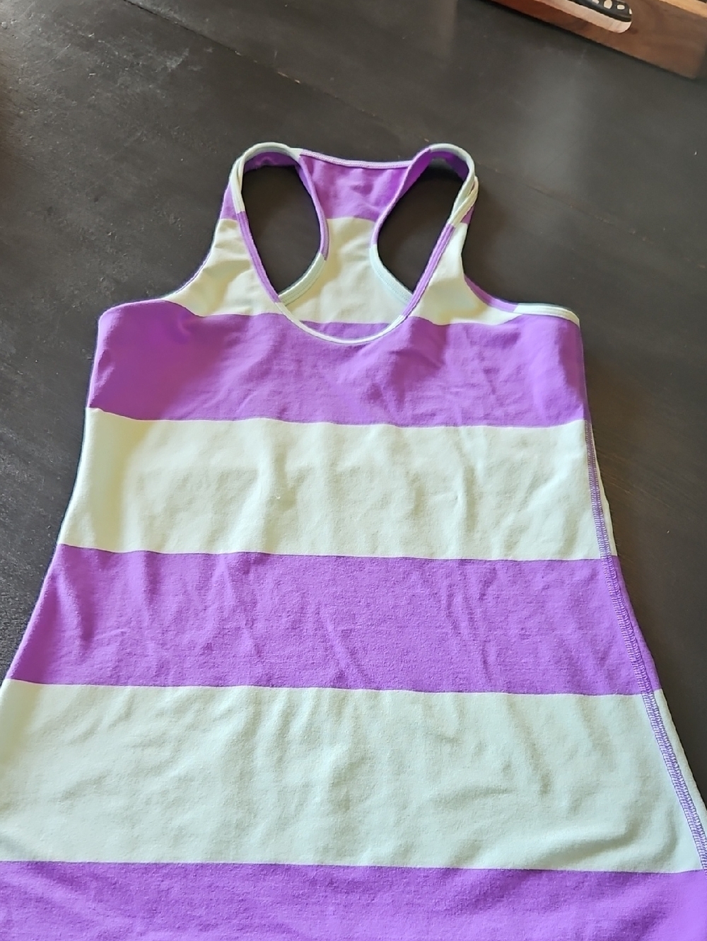 Striped Racerback Tank Top in Lavender and Blue
